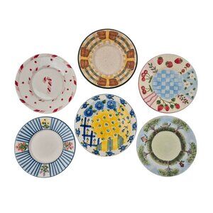 Yankee Candle Ceramic Plates Set Of 6 Decorative Variety Design 5 in Diameter